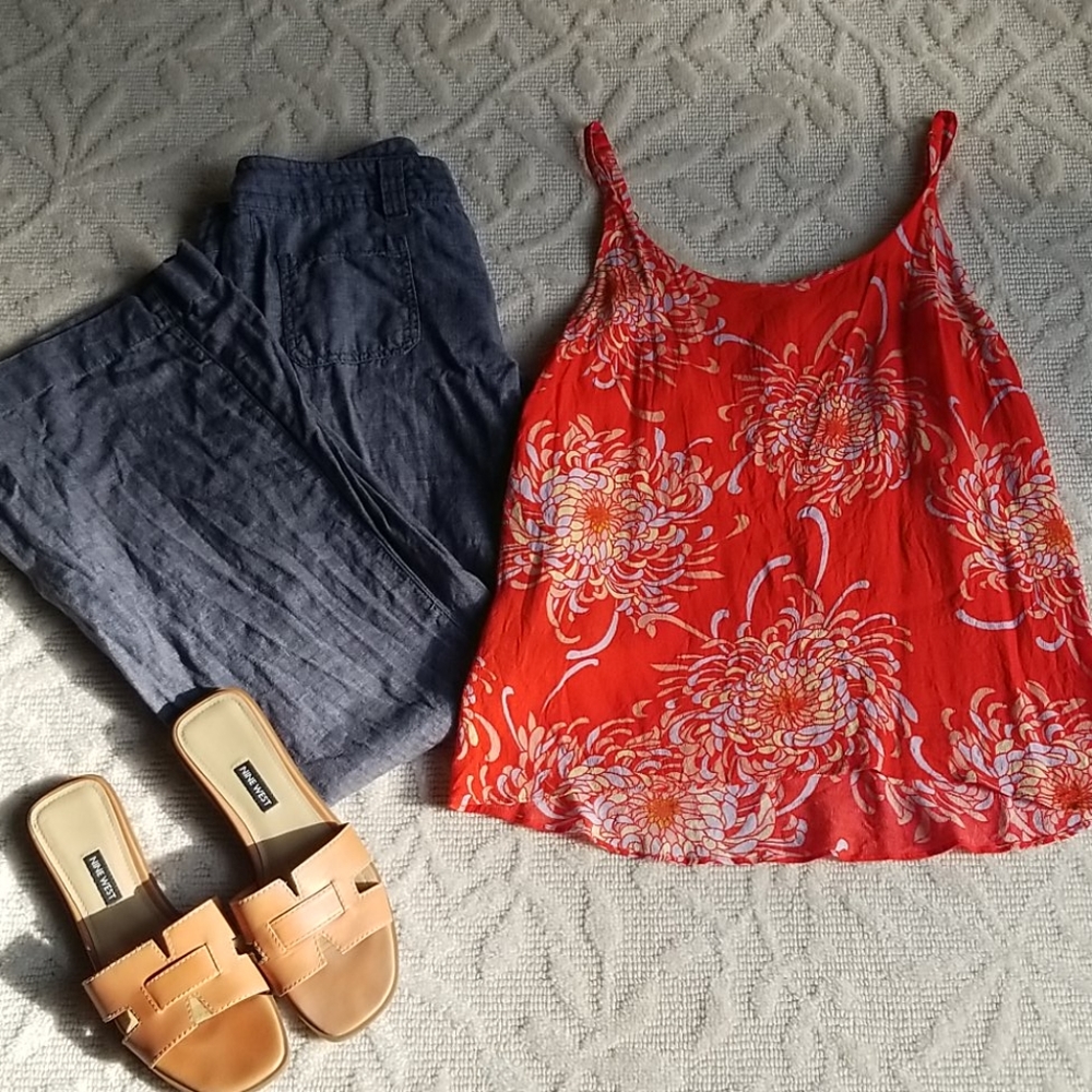 Cabi Orange Floral Tank